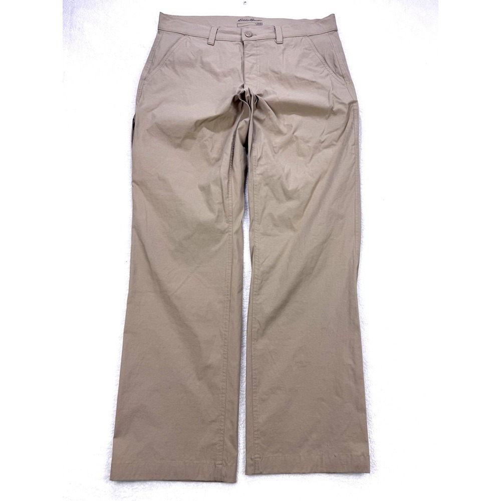 EDDIE BAUER Horizon Guide Chino Pants Men 36x30 Tan Travex Stretch Hiking Wickin